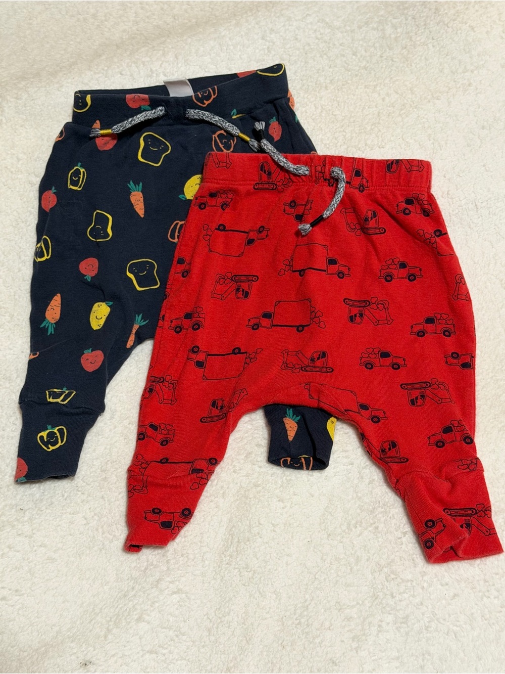 Joe Fresh Red & Navy Baby Pajama pants (0-3M Set of two)